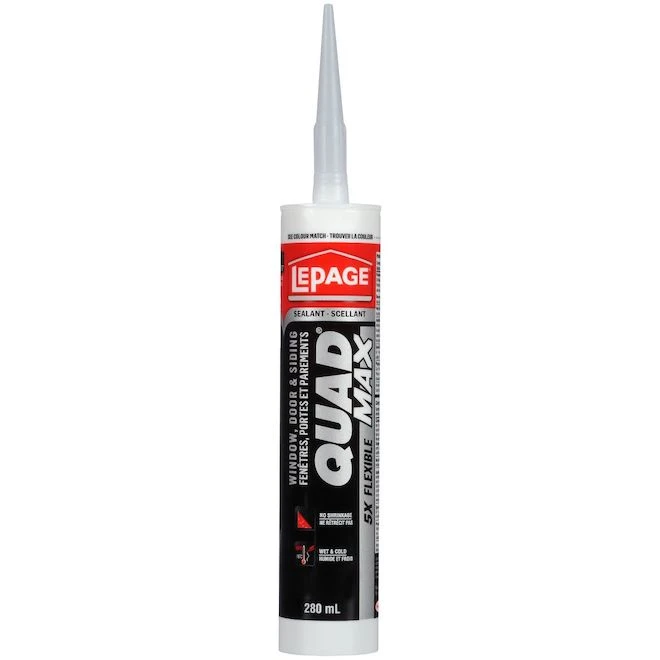 Scellant Portes Et Fenêtres Quad Max De Lepage, Résistant Aux Rayons UV, 280 Ml, Bois De Grange 3 Scellant Portes Et Fenêtres Quad Max De Lepage, Résistant Aux Rayons UV, 280 Ml, Bois De Grange