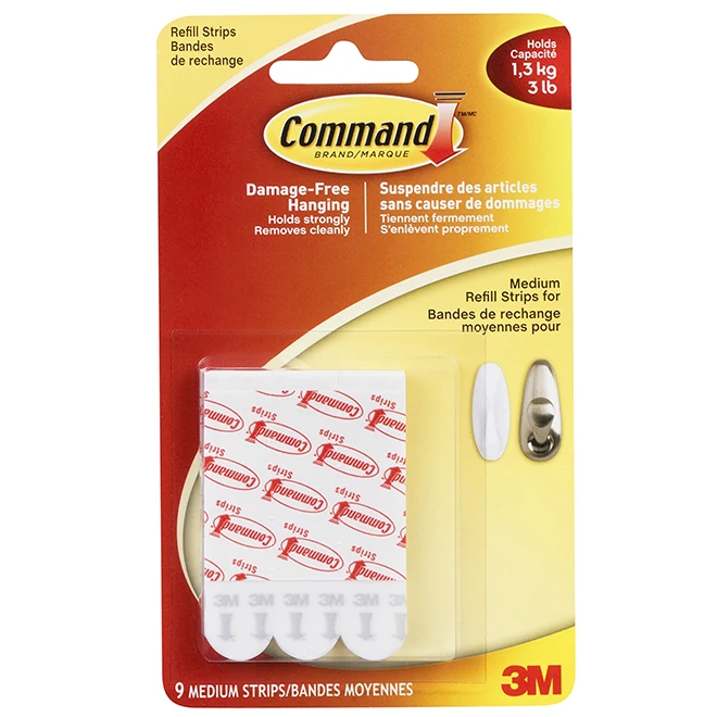 COMMAND Bandes De Rechange Pour Crochets Adhésifs, 9/paquet 4 COMMAND Bandes De Rechange Pour Crochets Adhésifs, 9/paquet – Image 2