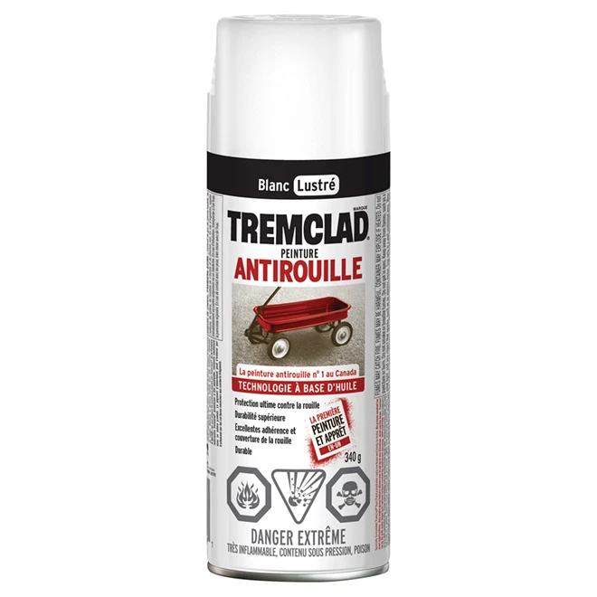 Peinture Antirouille En Aérosol Tremclad, 340 G, Blanc, Lustré 3 Peinture Antirouille En Aérosol Tremclad, 340 G, Blanc, Lustré