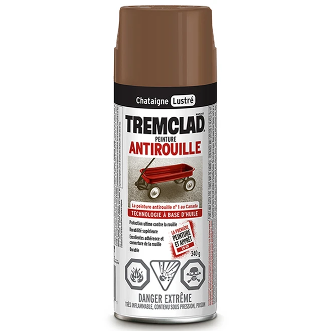 Peinture Antirouille En Aérosol Tremclad, 340 G, Châtaigne, Lustré 3 Peinture Antirouille En Aérosol Tremclad, 340 G, Châtaigne, Lustré