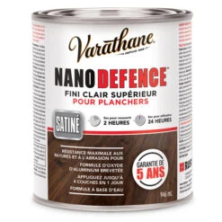Fini Supérieur Pour Plancher NanoDefence De Varathane, Clair Satiné, à Base D'eau, 946 Ml