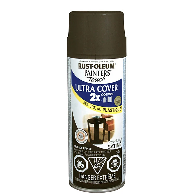 Peinture En Aérosol Ultra Cover 2X, Intérieur/extérieur, 340 G, Noyer Foncé, Satiné 3 Peinture En Aérosol Ultra Cover 2X, Intérieur/extérieur, 340 G, Noyer Foncé, Satiné