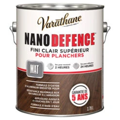 Fini Supérieur Pour Planchers Nano Defence Varathane, Clair Semi-lustré, à Base D'eau, 3,78 L