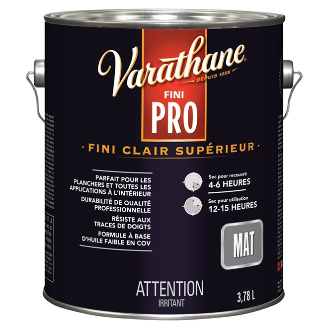 Varathane Vernis à Plancher à Base D'huile De 3,78 L Fini Mat 3 Varathane Vernis à Plancher à Base D'huile De 3,78 L Fini Mat