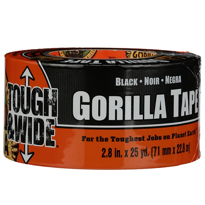 Ruban Adhésif Robuste Noir Gorilla Black Tape Tough And Wide De 2,88 Po X 25 Verges 3 Ruban Adhésif Robuste Noir Gorilla Black Tape Tough And Wide De 2,88 Po X 25 Verges