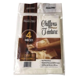 Chiffon Pour Application De Teinture StainPRO, Blanc, Coton, Paquet De 4, 12 Po L. X 12 Po L.