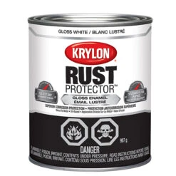 Peinture Antirouille émaillée Rust Protector De Krylon, Résistant à La Corrosion, Blanc Lustré, 946 Ml