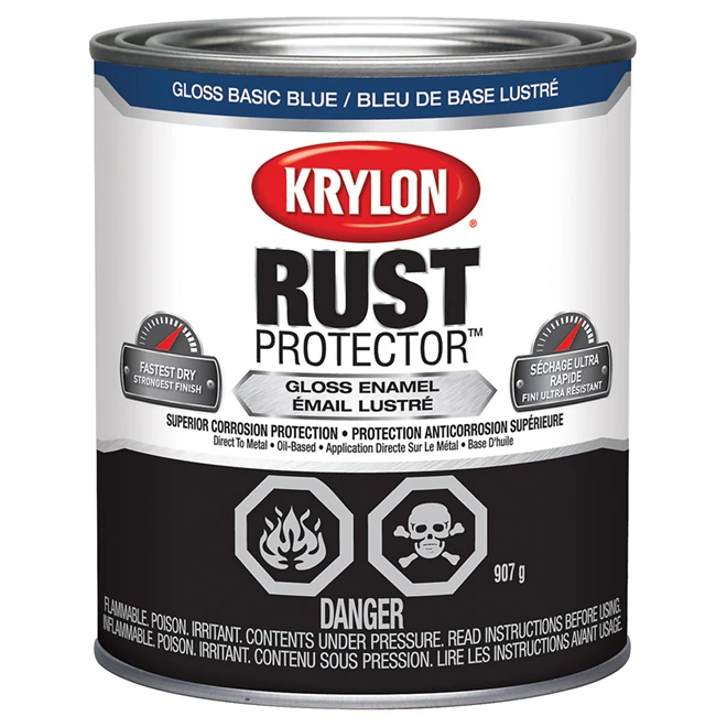 Peinture Antirouille émaillée Rust Protector De Krylon, à Base D'huile, Bleu Basique, 946 Ml 3 Peinture Antirouille émaillée Rust Protector De Krylon, à Base D'huile, Bleu Basique, 946 Ml
