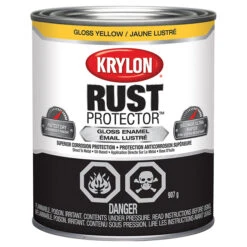 Peinture Antirouille émaillée Rust Protector De Krylon, à Base D'huile, Jaune Lustré, 946 Ml