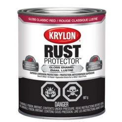 Peinture Antirouille émaillée Rust Protector De Krylon, à Base D'huile, Rouge Lustré, 946 Ml