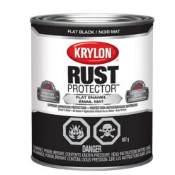 Peinture Antirouille émaillée Rust Protector De Krylon, à Base D'huile, Noir Mat, 946 Ml