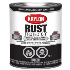 Peinture Antirouille émaillée Rust Protector De Krylon, à Base D'huile, Noir Semi-lustré, 946 Ml