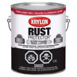 Peinture Antirouille émaillée Rust Protector De Krylon, Protection Contre La Corrosion, Rouge Classique Lustré, 3,78 L