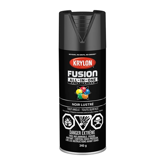 Krylon Peinture Et Apprêt, Intérieur/extérieur, 340 G, Noir Lustré 3 Krylon Peinture Et Apprêt, Intérieur/extérieur, 340 G, Noir Lustré