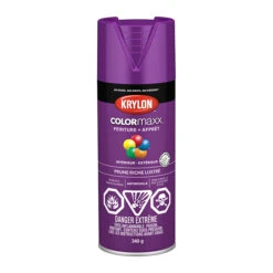 Peinture Et Apprêt En Un à Pulvériser Colormaxx De Krylon, à Base D'acrylique, Lustré, Prune Riche, 340 G