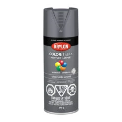 Peinture Et Apprêt Tout-en-un COLORmaxx De Krylon, à Pulvériser, Lustré, Gris Fumé, 340 G
