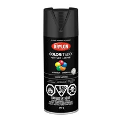 Peinture Et Apprêt Krylon Colormaxx, 340 G, Noir Satiné