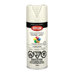 Peinture Et Apprêt Tout-en-un COLORmaxx De Krylon, à Pulvériser, Satiné, Ivoire, 340 G