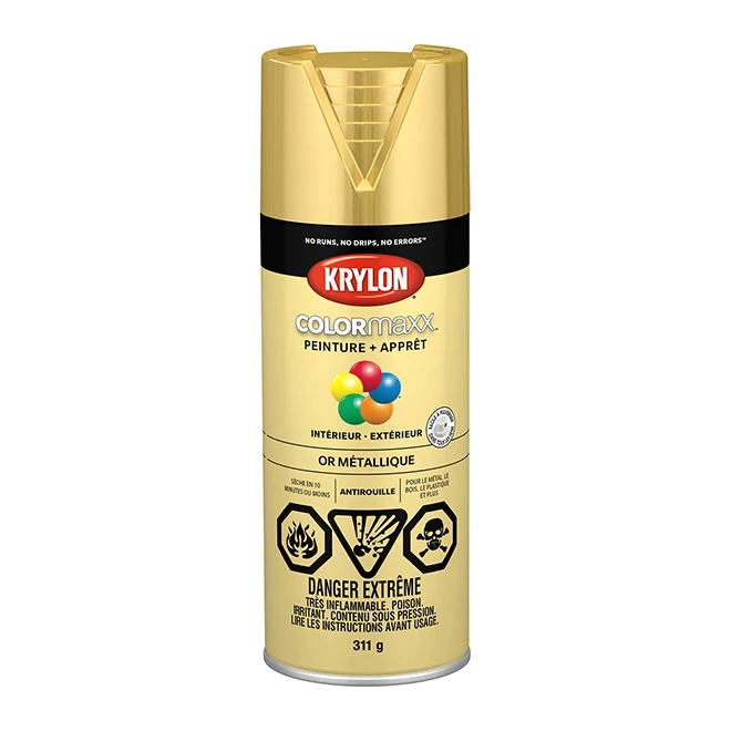 Peinture Et Apprêt Krylon Colormaxx, 340 G, Or Métallique 3 Peinture Et Apprêt Krylon Colormaxx, 340 G, Or Métallique