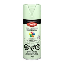 Peinture Et Apprêt En Un à Pulvériser Colormaxx De Krylon, à Base D'acrylique, Mat, Vert Bord De Mer, 340 G
