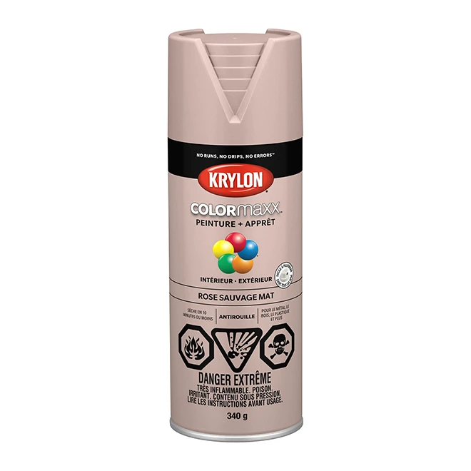 Peinture Et Apprêt Krylon Colormaxx, 340 G, Rose Sauvage 3 Peinture Et Apprêt Krylon Colormaxx, 340 G, Rose Sauvage