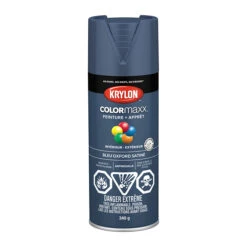 Peinture Et Apprêt En Un à Pulvériser Colormaxx De Krylon, à Base D'acrylique, Satiné, Bleu Oxford, 340 G