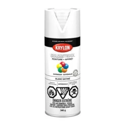 Peinture Et Apprêt Krylon Colormaxx, 340 G, Blanc Satiné