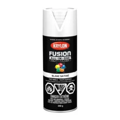 Peinture Et Apprêt Tout-en-un COLORmaxx De Krylon, à Pulvériser, Satiné, Blanc, 340 G