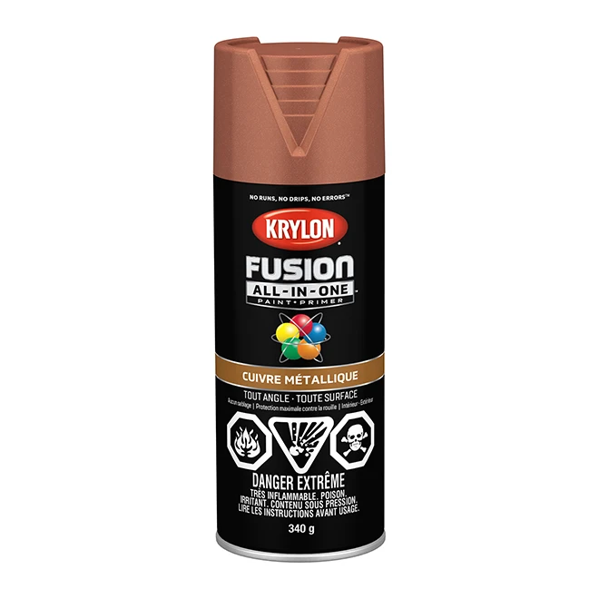 Peinture Et Apprêt En Aérosol Tout-en-un Fusion De Krylon, à Base D'acrylique, Cuivre Métallique, 340 G 3 Peinture Et Apprêt En Aérosol Tout-en-un Fusion De Krylon, à Base D'acrylique, Cuivre Métallique, 340 G