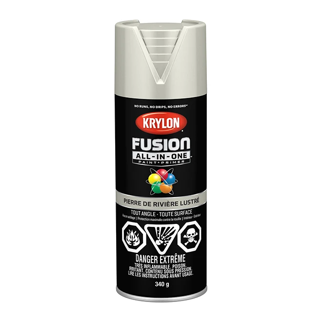 Peinture Et Apprêt Tout-en-un COLORmaxx De Krylon, à Pulvériser, à Base D'acrylique, Pierre De Rivière Lustré, 340 G 3 Peinture Et Apprêt Tout-en-un COLORmaxx De Krylon, à Pulvériser, à Base D'acrylique, Pierre De Rivière Lustré, 340 G