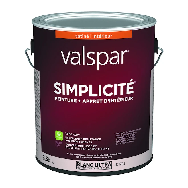 Peinture Et Apprêt Simplicity Base A, Satin, à Teinter 3,66 L 3 Peinture Et Apprêt Simplicity Base A, Satin, à Teinter 3,66 L