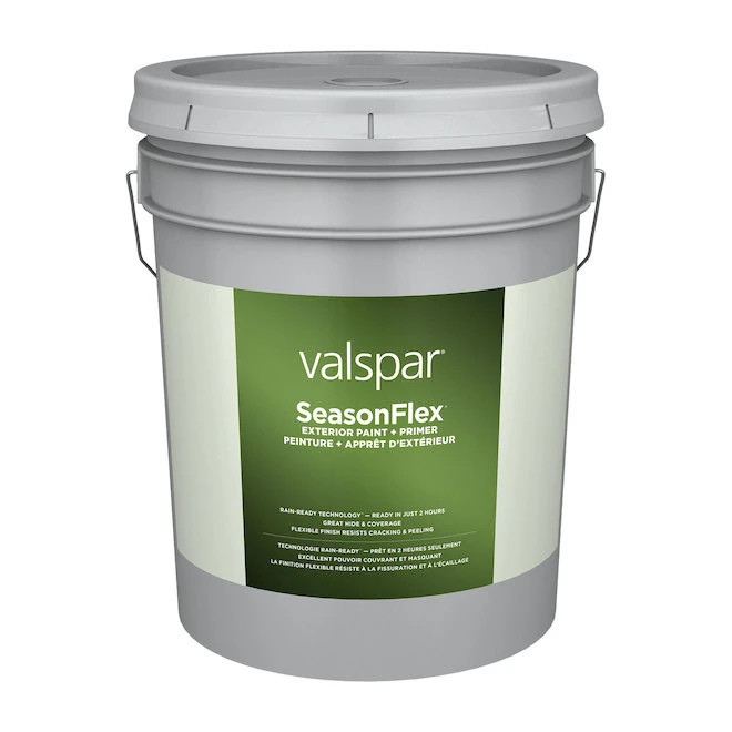 Peinture Extérieure Teintable SeasonFlex De Valspar, Base 1, Blanc Semi-lustré (18,6 L) 3 Peinture Extérieure Teintable SeasonFlex De Valspar, Base 1, Blanc Semi-lustré (18,6 L)