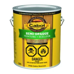 Teinture Extérieure Et Scelleur Cabot, Pré-teinté, Cèdre Nouveau, Semi-opaque (contenu Net Réel : 3,78 L)
