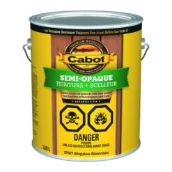 Teinture Extérieure Et Scelleur Cabot, Pré-teinté, Nouveau Sequoia, Semi-transparent 3,78 L