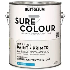 Peinture Intérieure Et Apprêt Sure Colour Blanc Toile D'artiste Velouté 3,78 L (Paquet De 2)