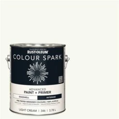 Peinture Et Apprêt Pour L'intérieur Colour Spark Crème Légère Velouté 3,78 L (Paquet De 2)