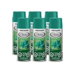Peinture à L'alkyde En Aérosol Rust-Oleum Specialty Paillettes Turquoise Satiné 290g, Paquet De 6