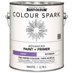 Peinture Murale Extérieure Colour Spark Blanc Satiné 3,78 L (Paquet De 2)