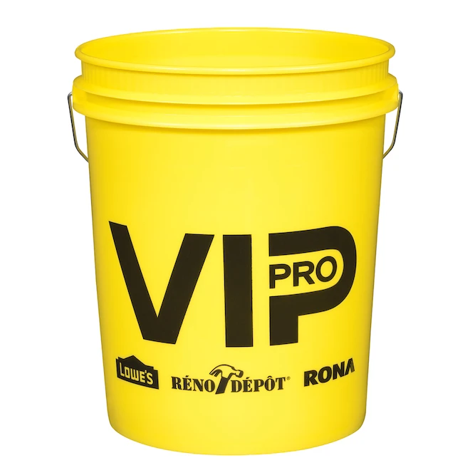 Seau En Plastique De 18,9 L, Jaune, Poignée En Métal 3 Seau En Plastique De 18,9 L, Jaune, Poignée En Métal