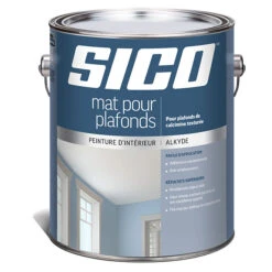 Mat Pour Plafonds SICO, Alkyde, Fini Mat, 3,78 L, Super Blanc