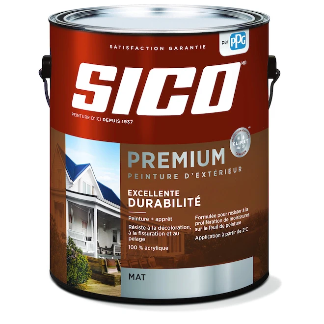Peinture Et Apprêt D'extérieur Au Latex Sico, Fini Mat, Base Neutre, 3,5 L 3 Peinture Et Apprêt D'extérieur Au Latex Sico, Fini Mat, Base Neutre, 3,5 L