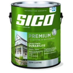 Peinture Et Apprêt D'extérieur Sico Premium, Semi-lustré, Blanc Naturel, Opaque, 3,78 L