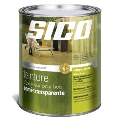 Teinture D'extérieur à Base D'eau Pour Bois Sico, Semi-transparent, Naturel, 927 Ml