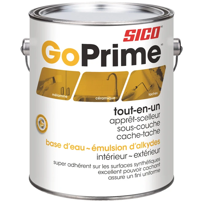 Apprêt-scelleur Sico GoPrime, Latex Alkyde, 3,78 L, Blanc 3 Apprêt-scelleur Sico GoPrime, Latex Alkyde, 3,78 L, Blanc