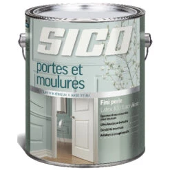 Peinture D'intérieur SICO Pour Portes Et Moulures, Latex 100% Acrylique, Fini Perle, 3,78 L, Base 2