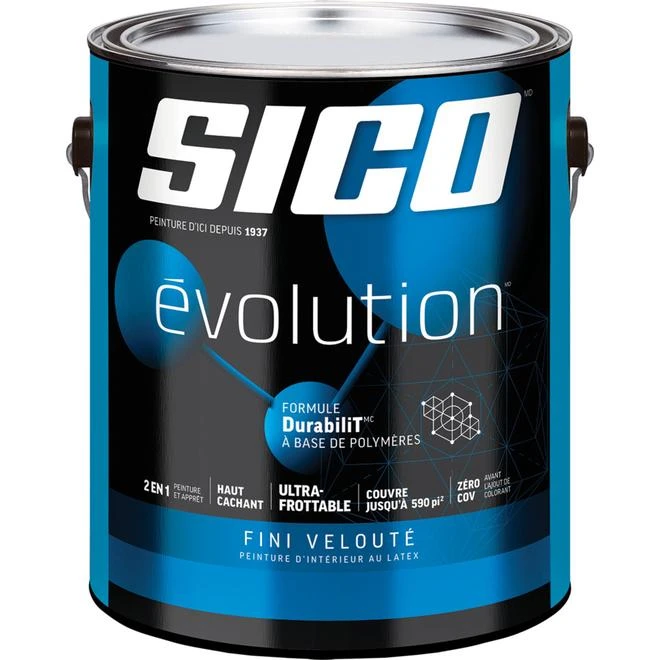 Peinture Et Apprêt D'intérieur SICO Evolution, Fini Velouté, 3,78 L, Base 3 3 Peinture Et Apprêt D'intérieur SICO Evolution, Fini Velouté, 3,78 L, Base 3