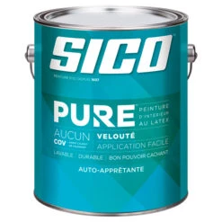 Peinture D'intérieur SICO Pure Au Latex, Fini Velouté/coquille D'œuf, 3,78 L, Base Moyenne