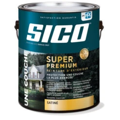 Peinture Et Apprêt D'extérieur Sico Super Premium, Une Couche, Satiné, Base Moyenne, Opaque, 3,78 L