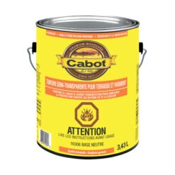 Teinture Pour Terrasses Et Parements Cabot, Base Neutre, Semi-transparent, 3,78 L