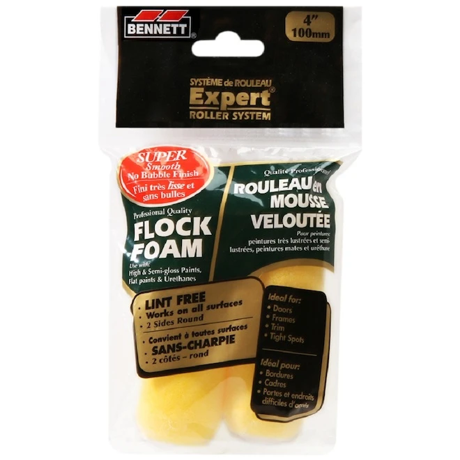 Ensemble De Rouleaux En Mousse Flockés Bennett 4 Po Paquet De 2 3 Ensemble De Rouleaux En Mousse Flockés Bennett 4 Po Paquet De 2